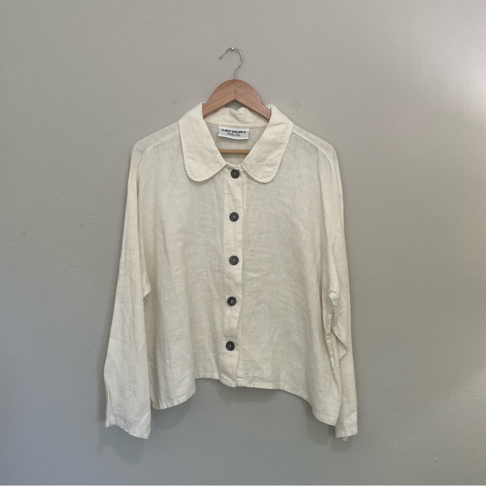 Aly Wear Lightweight Linen Jacket Ivory L